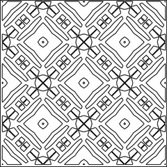 
Stylish texture with figures from lines.
Abstract geometric black and white pattern for web page, textures, card, poster, fabric, textile. Monochrome graphic repeating design. 