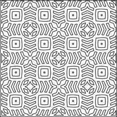 
Stylish texture with figures from lines.
Abstract geometric black and white pattern for web page, textures, card, poster, fabric, textile. Monochrome graphic repeating design. 