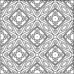 
Stylish texture with figures from lines.
Abstract geometric black and white pattern for web page, textures, card, poster, fabric, textile. Monochrome graphic repeating design. 