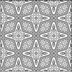 
Stylish texture with figures from lines.
Abstract geometric black and white pattern for web page, textures, card, poster, fabric, textile. Monochrome graphic repeating design. 