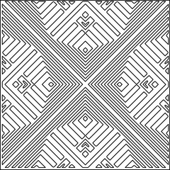 
Stylish texture with figures from lines.
Abstract geometric black and white pattern for web page, textures, card, poster, fabric, textile. Monochrome graphic repeating design. 