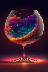 Obraz na płótnie Canvas Univere in a glass of wine