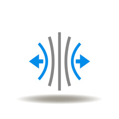 Vector illustration of flexible lines with arrows inside. Icon of resilience. Symbol of business of elastic, steadiness, strength, flexibility.