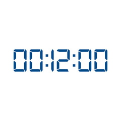 Digital clock number set. Electronic figures. Vector illustration.