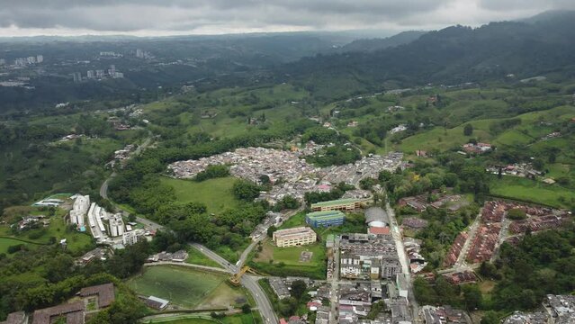 city ​​of calarca in the andes mountain range