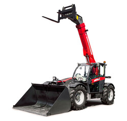 Telescopic loader isolated over white, with clipping path