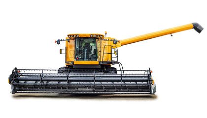 Combine harvester, agricultural machinery. Isolated over white, with clipping path.