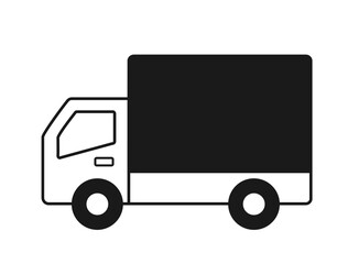 シンプルなトラックのイラスト　モノクロ