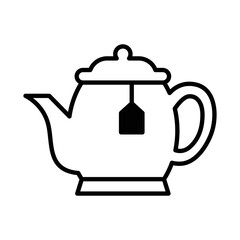 Kettle tea pot icon vector design template