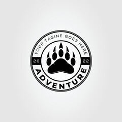 vintage grizzly paws or bear claw logo vector illustration design