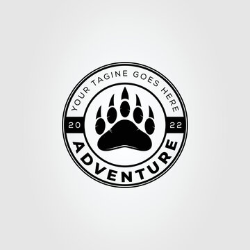 vintage grizzly paws or bear claw logo vector illustration design