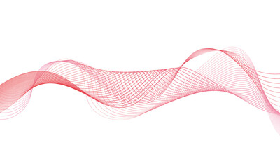 Abstract colorful wave element for design. Digital frequency track equalizer. Stylized line art background.Vector illustration.Wave with lines created using blend tool.Curved wavy line, smooth stripe