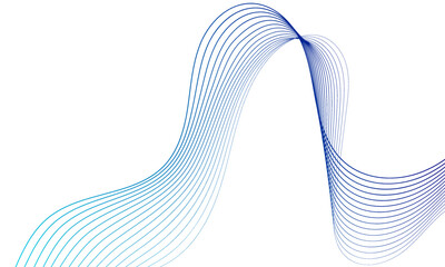 Abstract colorful wave element for design. Digital frequency track equalizer. Stylized line art background.Vector illustration.Wave with lines created using blend tool.Curved wavy line, smooth stripe