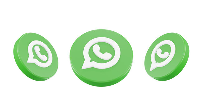 Social Media Icon Whatsapp Logo Isolated 3d Render