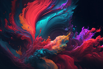 Obraz premium multicolored oil painting, abstract wallpaper, colorful wallpaper