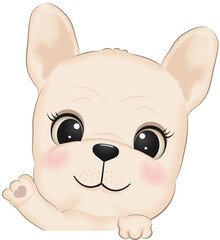 Cute French Bulldog Head