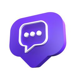 Fototapeta premium 3D icon bubble chat social media isolated