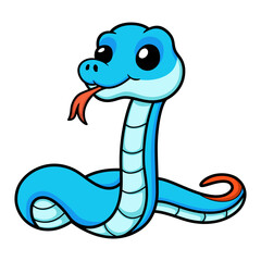 Cute blue snake viper cartoon