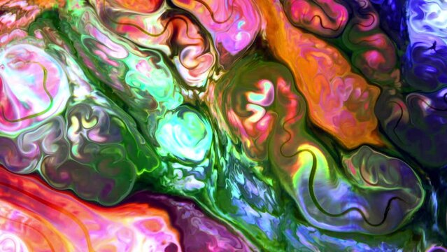Very Nice Abstract Illusion Created Cosmos Colors Spreading Background Texture Video.