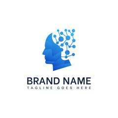 Modern head logo of Creative Psychology profile human style.