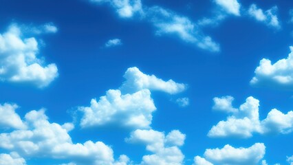 Obraz na płótnie Canvas Panoramic background of blue sky with white cumulus clouds.