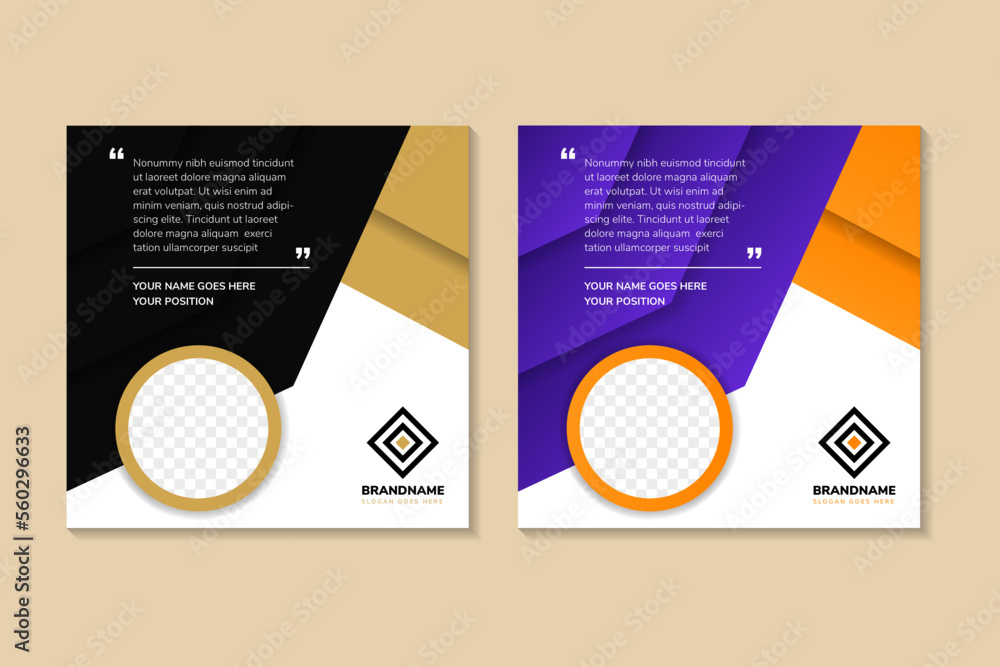 Poster quote frames blank templates set. text in brackets, citation empty speech bubbles, geometric quote b