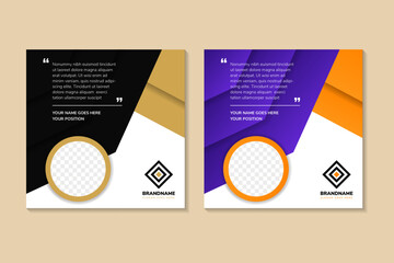 Quote frames blank templates set. Text in brackets, citation empty speech bubbles, geometric quote bubbles. Textbox isolated on color background. Vector illustration with photo collage.