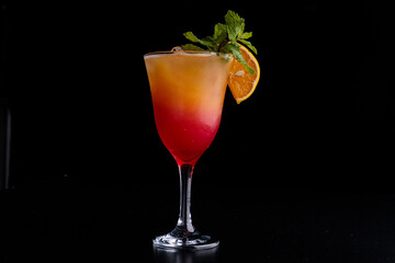 cocktail with lime and mint