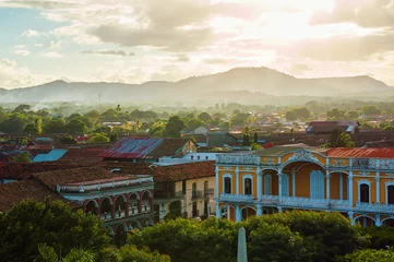 Foto op Aluminium Beautiful photo of city of Granada, Nicaragua with beautiful clouds © Cisco_96