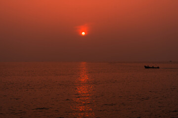 Fishing boat silhouette