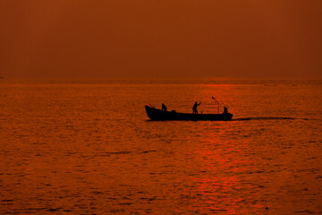 Fishing boat silhouette