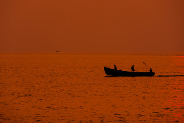 Fishing boat silhouette