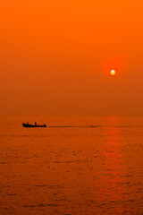 Fishing boat silhouette