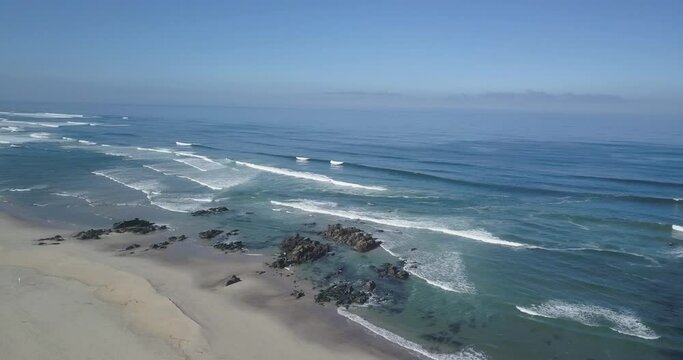 Aerial View Of Lusiamar or Rodanho beach In Viana Do Castelo, Portugal
