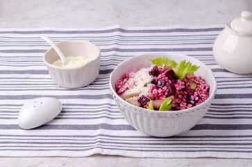 Pearl barley with vegetables