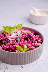 Pearl barley with vegetables