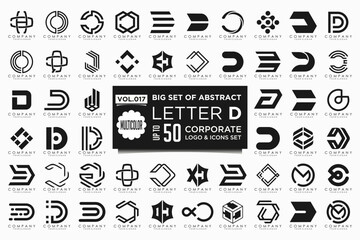 abstract letter D logo icon set. design for business of luxury, elegant, simple.