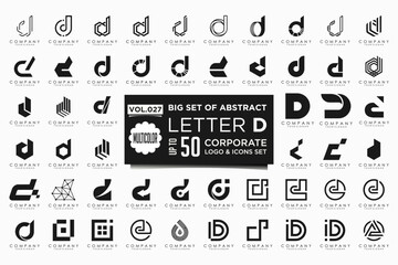 Fototapeta premium abstract letter D logo icon set. design for business of luxury, elegant, simple.