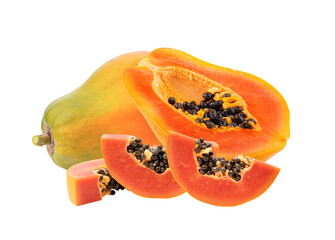 ripe papaya fruit isolated on transparent png