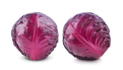 Red cabbage isolated on white background