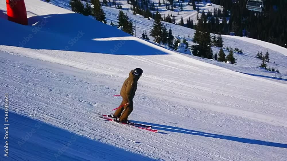 Wall mural Skiing in slow motion, Schmittenhohe Mount, Zell am See, Austria