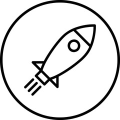 Rocket icon line illustration on white background..eps