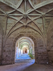 Fototapeta na wymiar Interior of the monastery of Oseira at Ourense, Galicia, Spain. Monasterio de Santa Maria la Real de Oseira