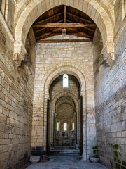 Fototapeta na wymiar The romanesque gothic monastery of Santo Estevo de Ribas de Sil at Nogueira de Ramuin, Galicia in Spain