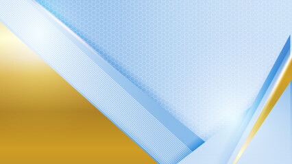 Modern abstract blue and gold background vector. Elegant concept design with golden line.