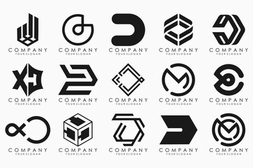 abstract letter D logo icon set. design for business of luxury, elegant, simple.