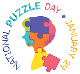 National Puzzle Day Banner Design