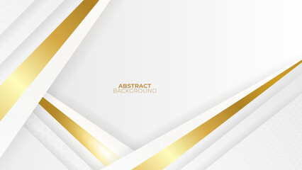Abstract white and gold lines luxury background