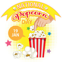 National Popcorn Day Banner Design