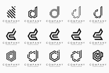 abstract letter D logo icon set. design for business of luxury, elegant, simple.